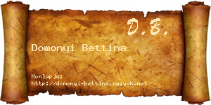 Domonyi Bettina névjegykártya