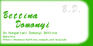 bettina domonyi business card